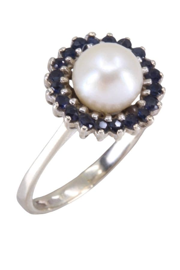 Bague Moderne Perle et Saphirs - photo 3