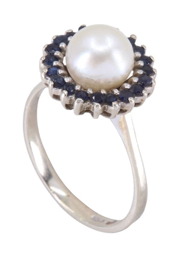 Bague Moderne Perle et Saphirs - photo 4