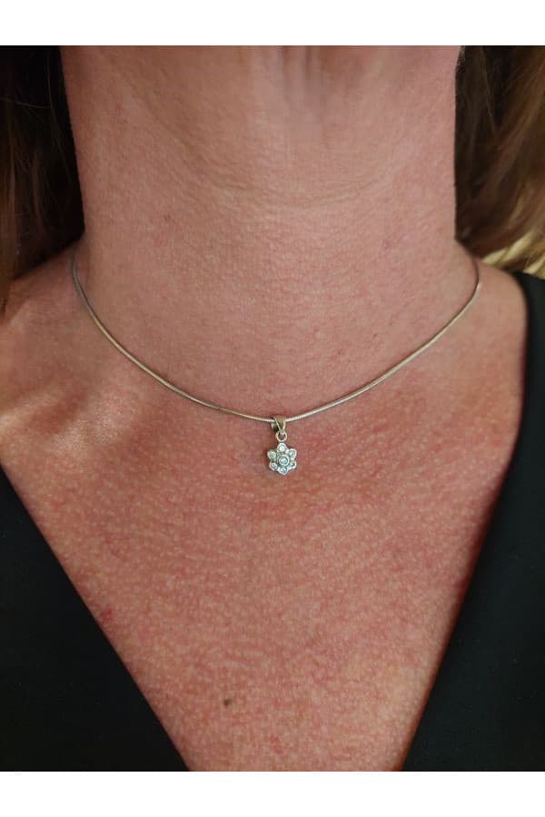 Pendentif Fleur Diamants - photo 2