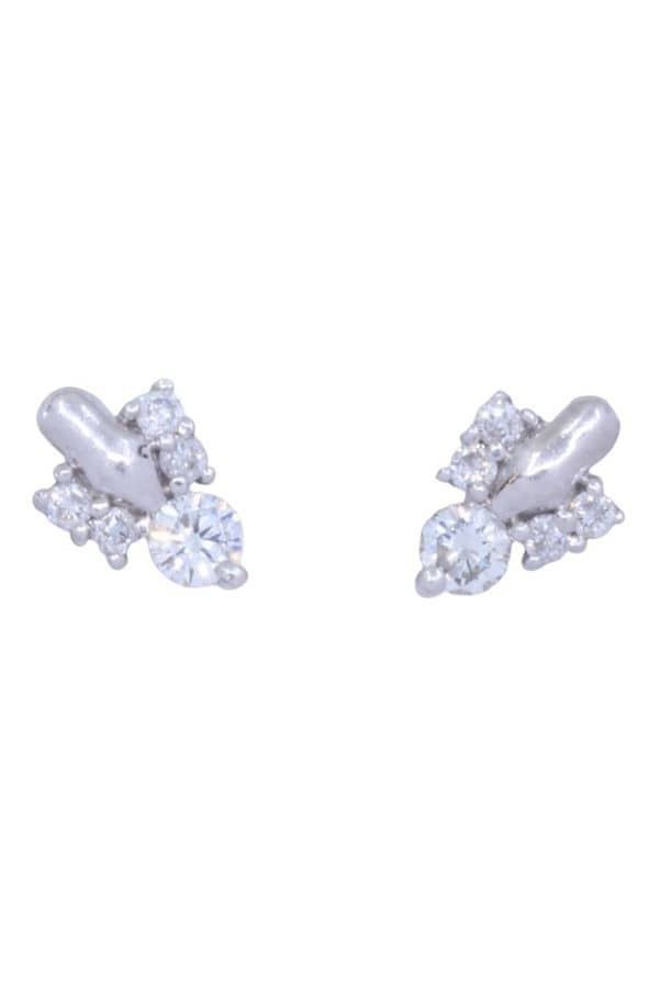 BOUCLES D'OREILLES MODERNES DIAMANTS, photo 2 sur 3