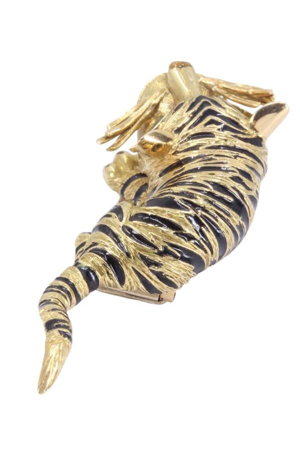 Broche Tigre Émail et Émeraudes - photo 5