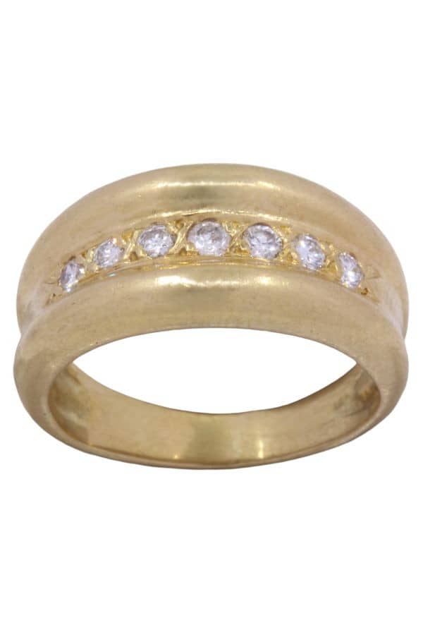 BAGUE JONC GODRONNÉE DIAMANTS, photo 2 sur 3