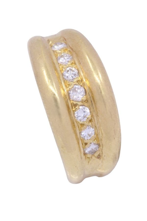 Bague Jonc Godronnée Diamants - photo 4