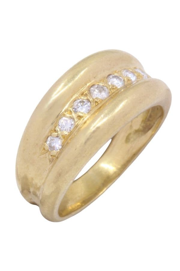 Bague Jonc Godronnée Diamants - photo 3