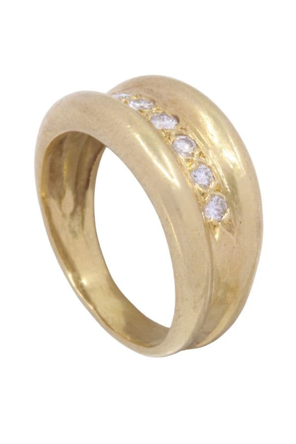 Bague Jonc Godronnée Diamants - photo 5