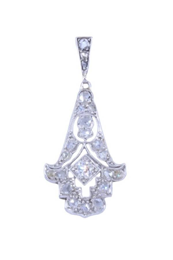 PENDENTIF ART-DÉCO DIAMANTS, photo 2 sur 3