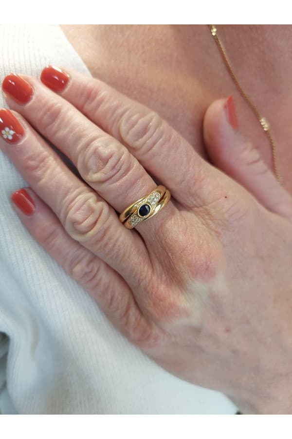 Bague Saphir et Diamants - photo 2