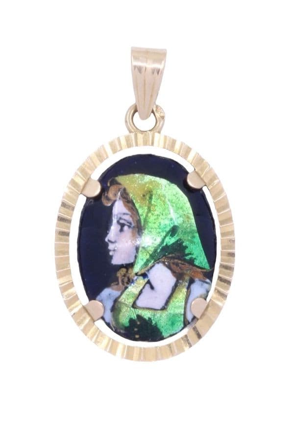 Pendentif Ancien en Émail