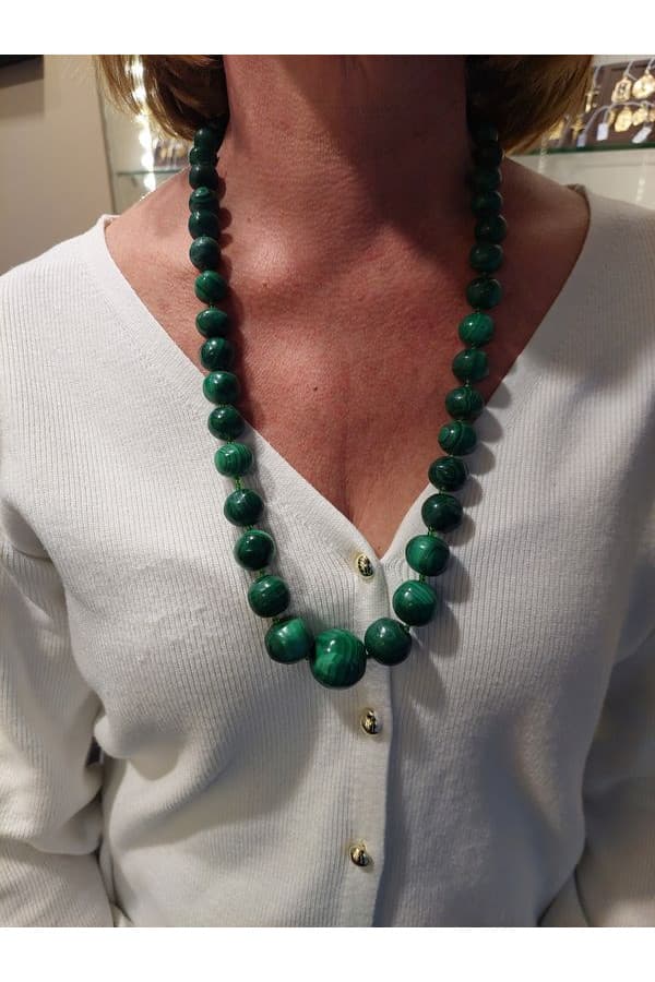 Collier Boules en Malachite - photo 2