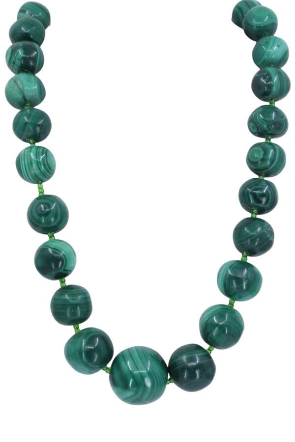 Collier Boules en Malachite