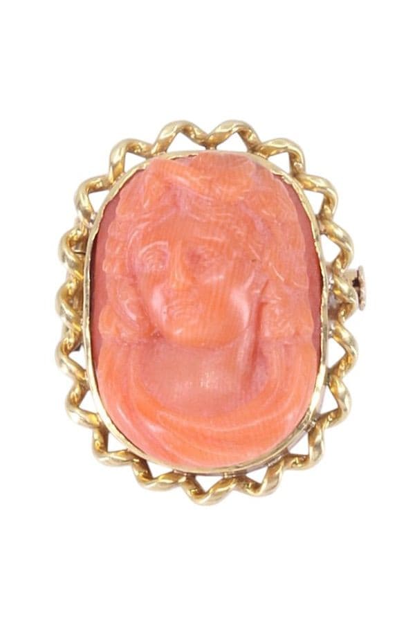 Broche Camée Corail