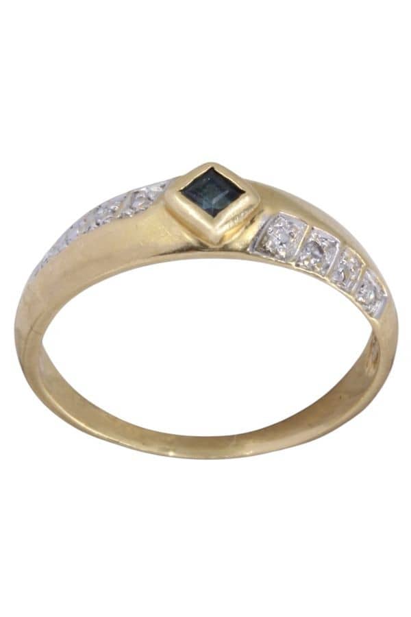 BAGUE MODERNE SAPHIR ET DIAMANTS, photo 2 sur 3
