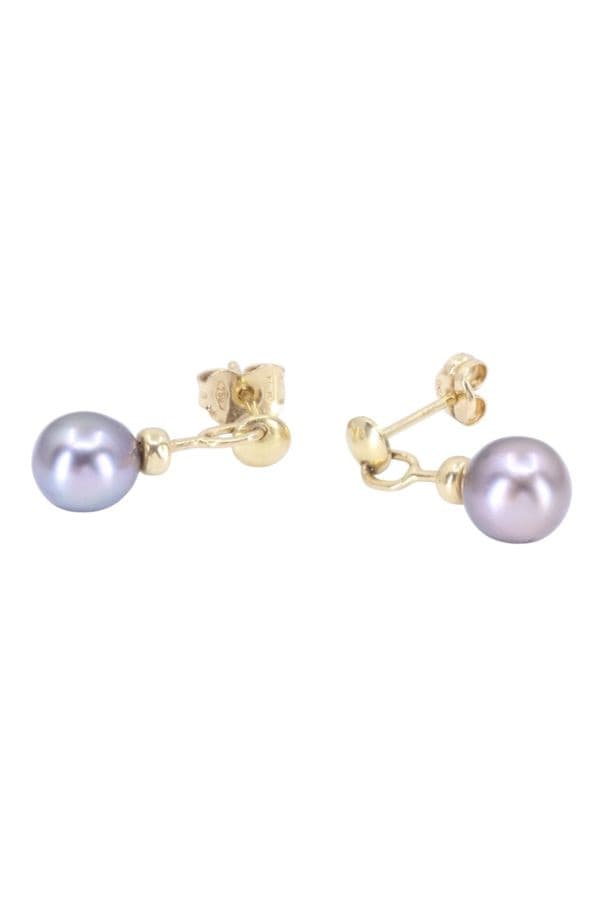 Boucles d'Oreilles Pendantes Perles Tahiti - photo 3