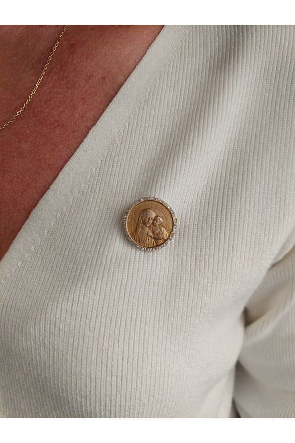 Broche Ancienne Vierge Diamants - photo 2