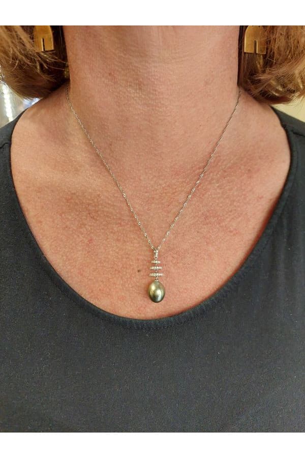 Pendentif Perle de Tahiti et Diamants - photo 2