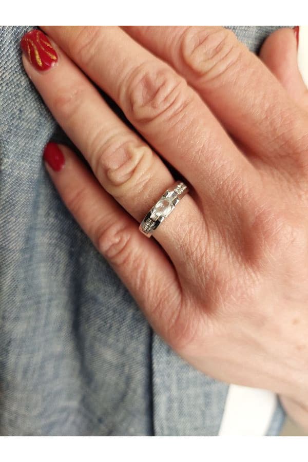 Bague Moderne Aigue-Marine et Diamants - photo 2