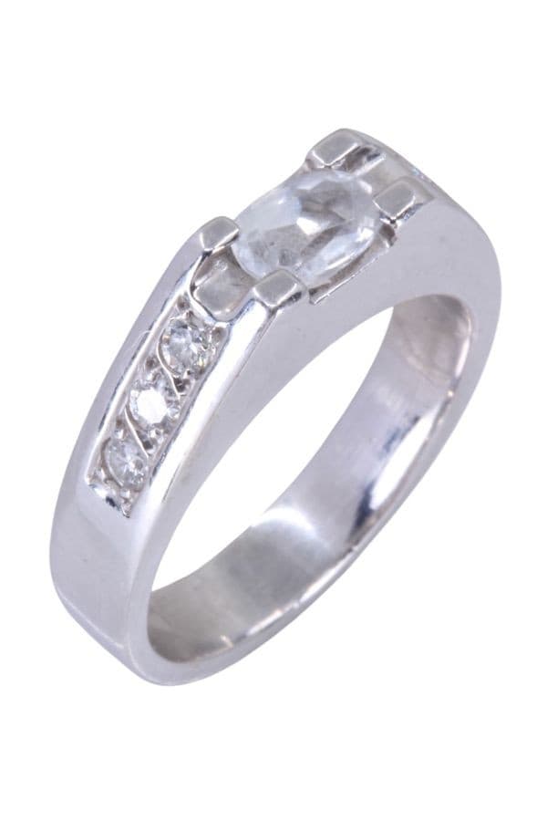 Bague Moderne Aigue-Marine et Diamants - photo 3