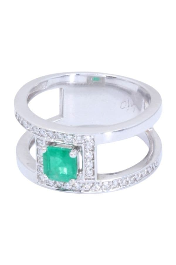 Bague Moderne Émeraude et Diamants - photo 5