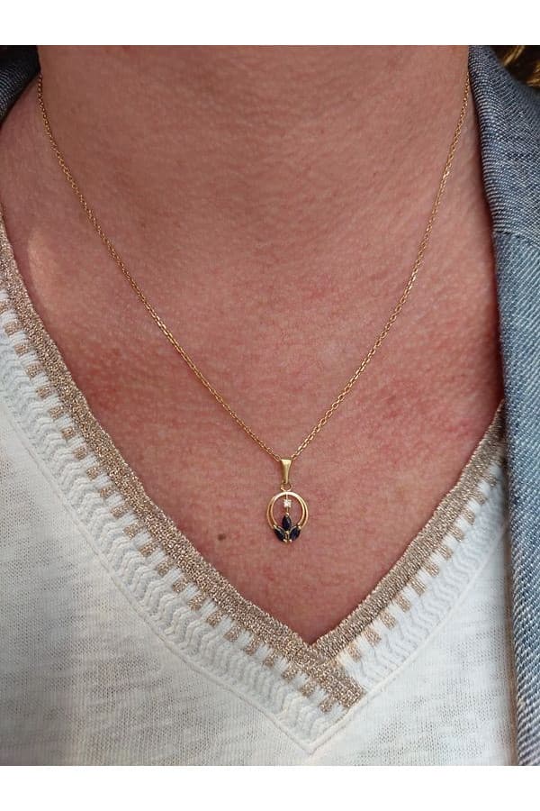 Pendentif Saphirs et Diamant - photo 2