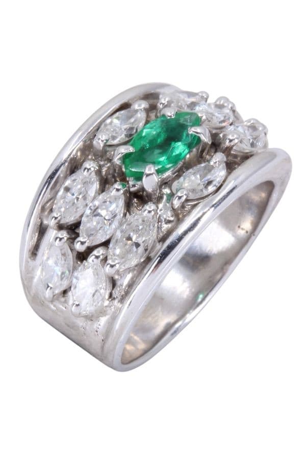 Bague Moderne Émeraude et Diamants - photo 3