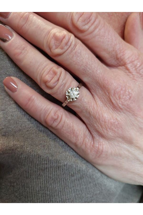 Solitaire Ancien Diamant 0.30 Carat - photo 2