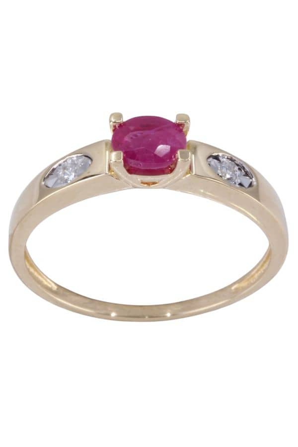 BAGUE MODERNE RUBIS ET DIAMANTS, photo 2 sur 3