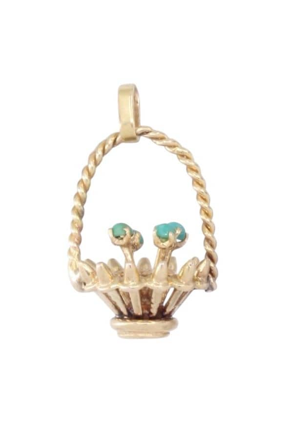 PENDENTIF PANIER DE FLEURS, photo 2 sur 3