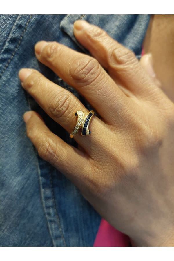 Bague Moderne Saphirs et Diamants - photo 2