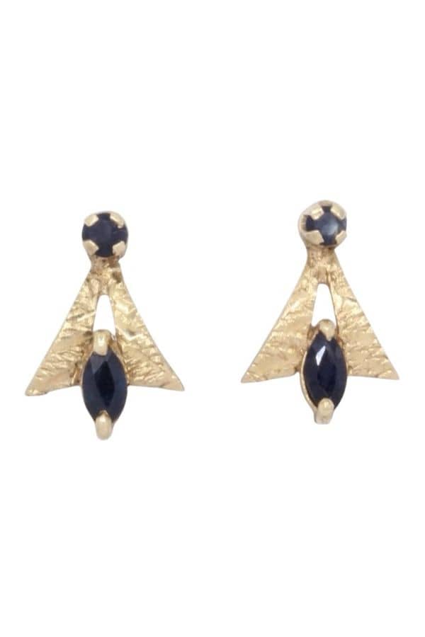 BOUCLES D'OREILLES SAPHIRS, photo 2 sur 3