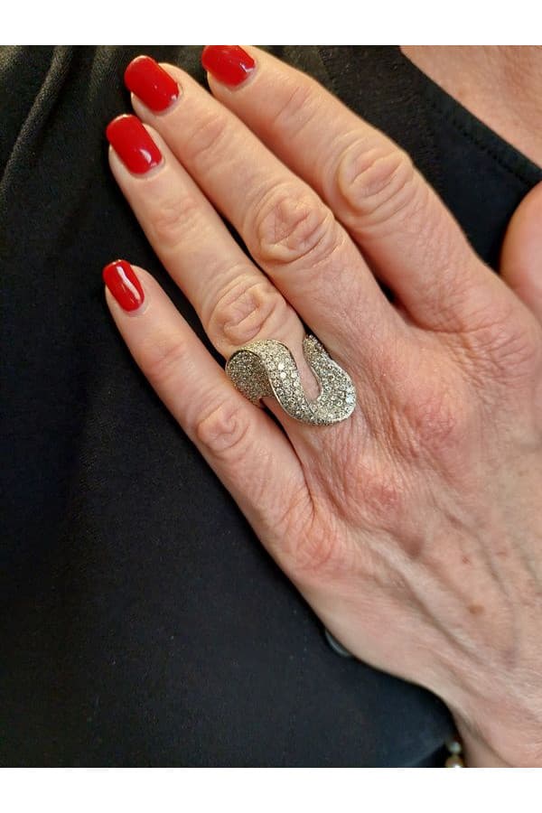 Bague Moderne Pavage Diamants - photo 2