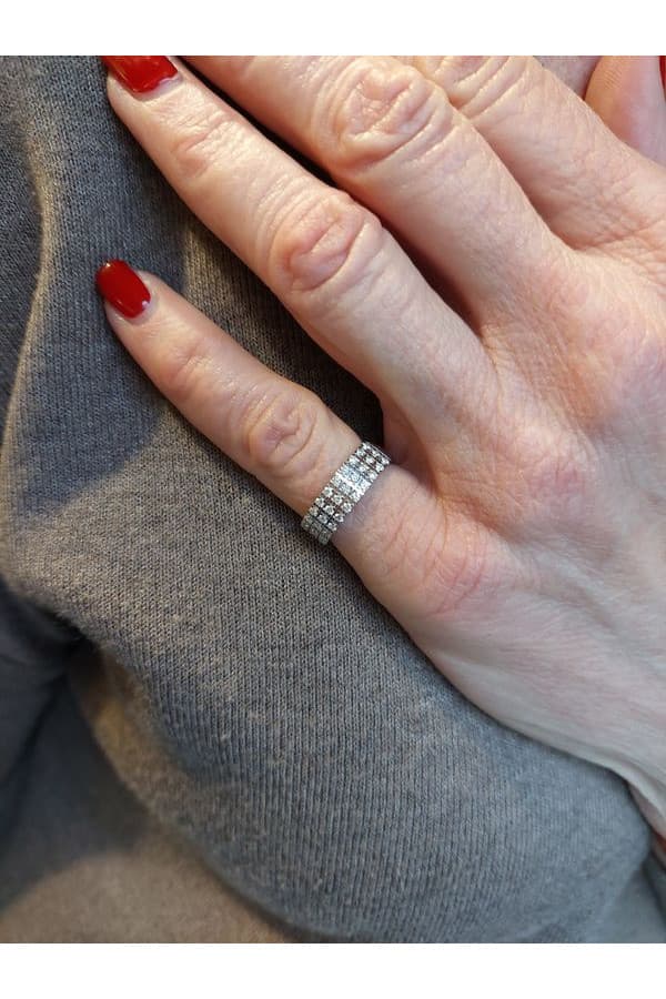 Bague Moderne Pavage Diamants - photo 2