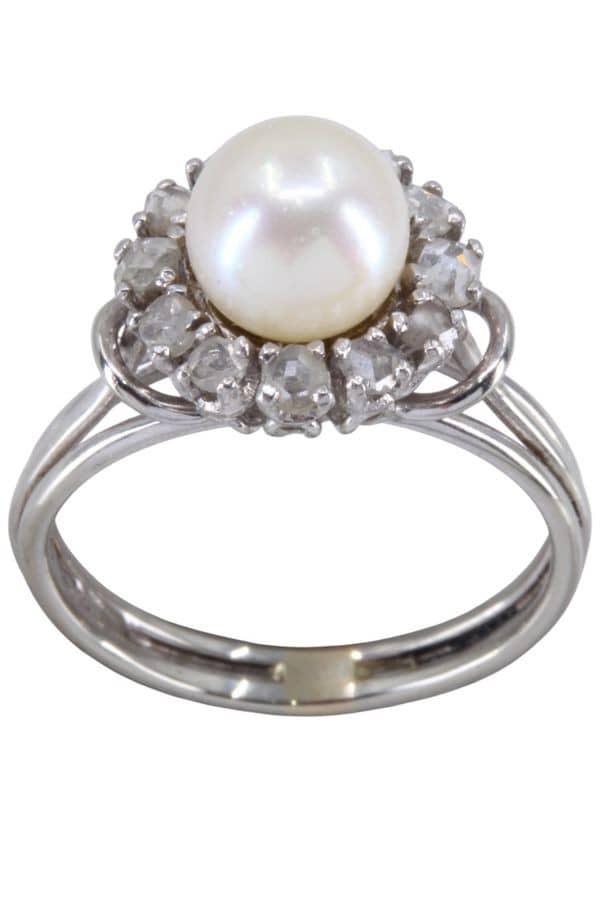 BAGUE PERLE ET DIAMANTS 50', photo 2 sur 3