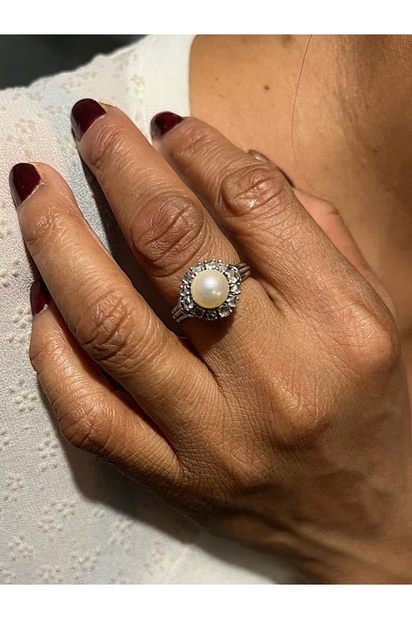 Bague Perle et Diamants 50' - photo 2