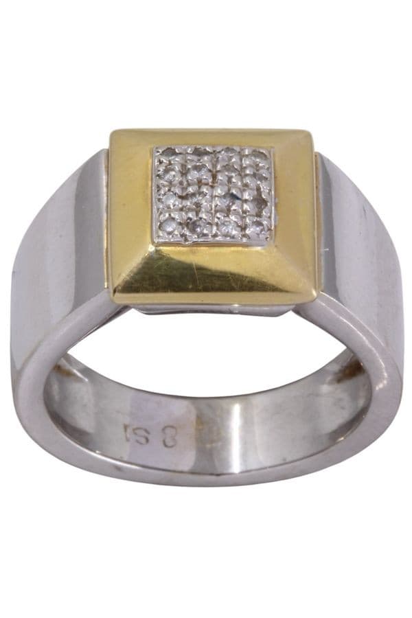 Chevalière 2 Ors Diamants
