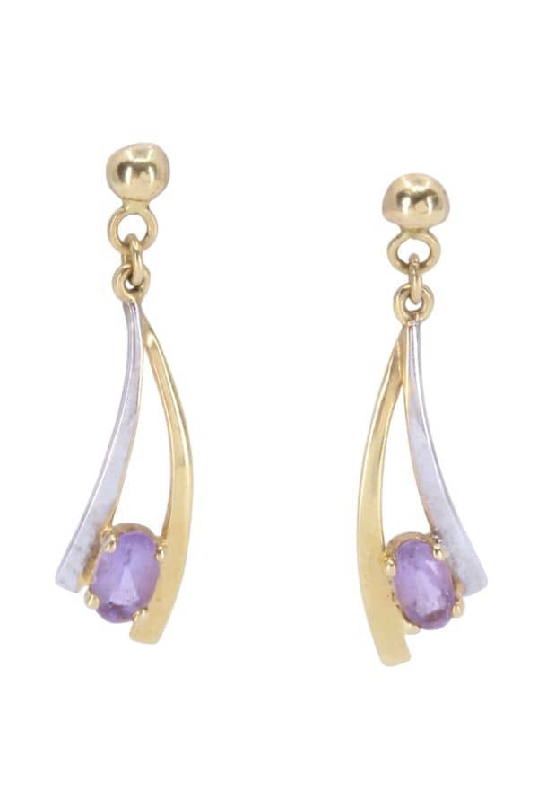 BOUCLES D'OREILLES AMÉTHYSTE, photo 2 sur 3