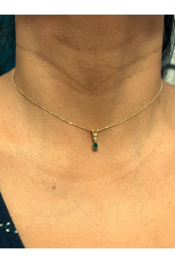 Collier Émeraude et Diamants - photo 2