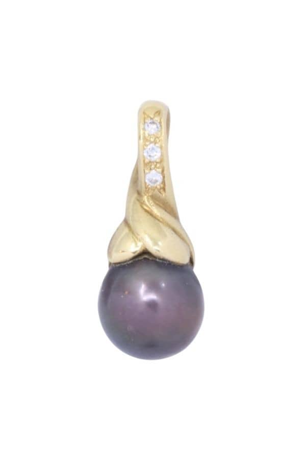PENDENTIF PERLE DE TAHITI ET DIAMANTS, photo 2 sur 3