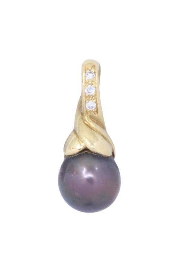 Pendentif Perle de Tahiti et Diamants