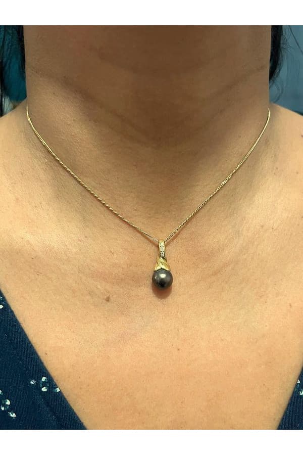 Pendentif Perle de Tahiti et Diamants - photo 2