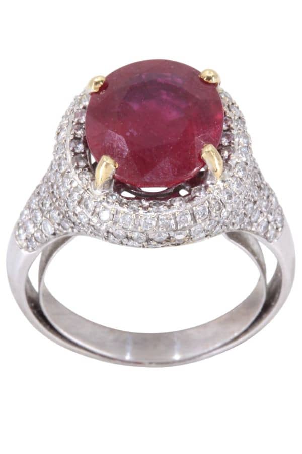 BAGUE RUBIS ET DIAMANTS, photo 2 sur 3