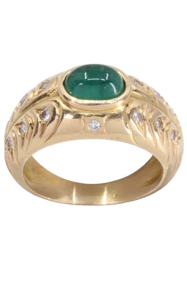 BAGUE ÉMERAUDE ET DIAMANTS, photo 2 sur 3