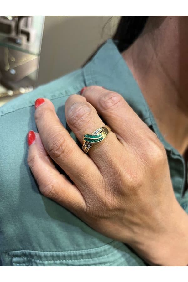 Bague Émeraudes et Diamants - photo 2