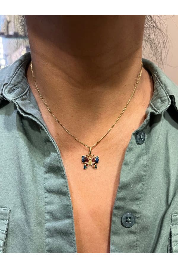 Pendentif Papillon Émail - photo 2