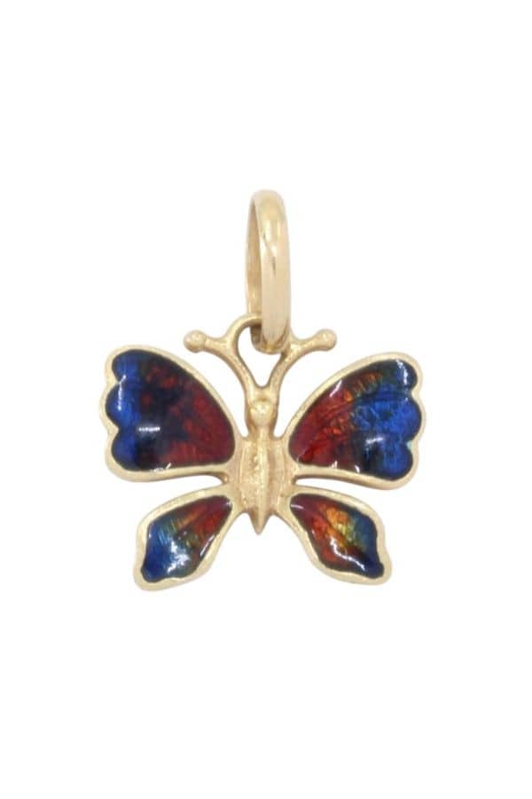 PENDENTIF PAPILLON ÉMAIL, photo 2 sur 3