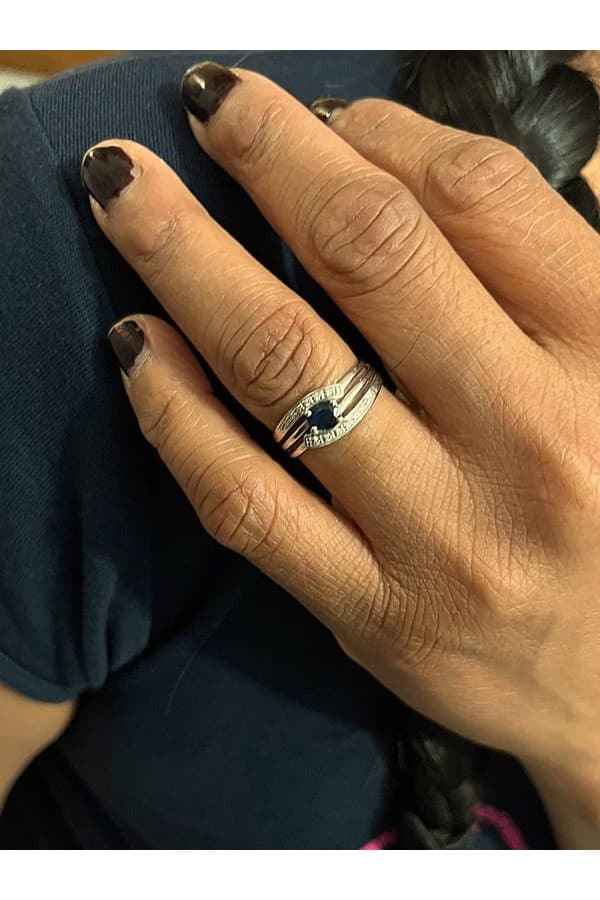 Bague Moderne Saphir et Diamants - photo 2