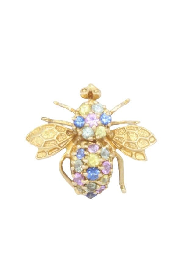 Broche Mouche Saphirs de Couleur