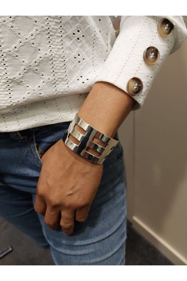 Bracelet Manchette Argent - photo 2