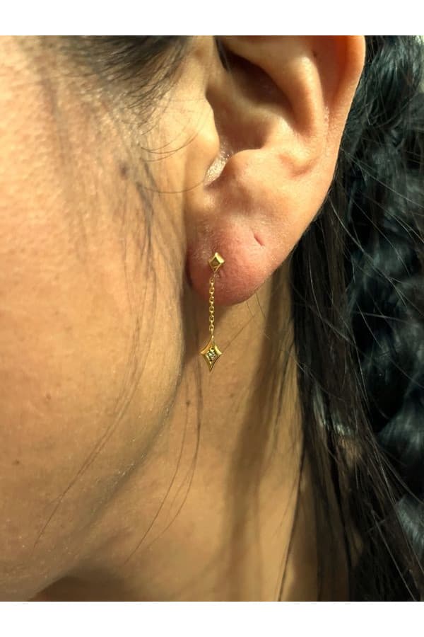 Boucles d'Oreilles Pendantes Diamants - photo 2