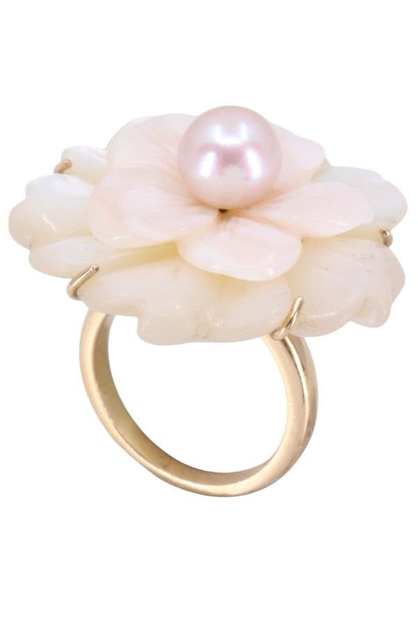 Bague Fleur Nacre et Perle Rose - photo 3