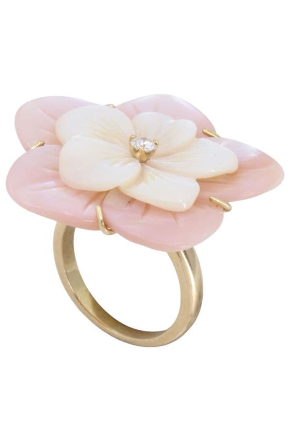 Bague Fleur Nacre et Diamant - photo 3